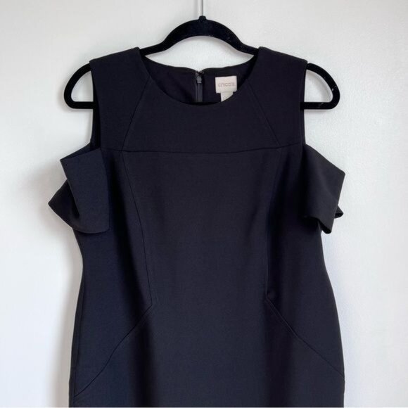 CHICO'S Cold-Shoulder Seamed Short Dress - S/6 - Picture 6 of 9